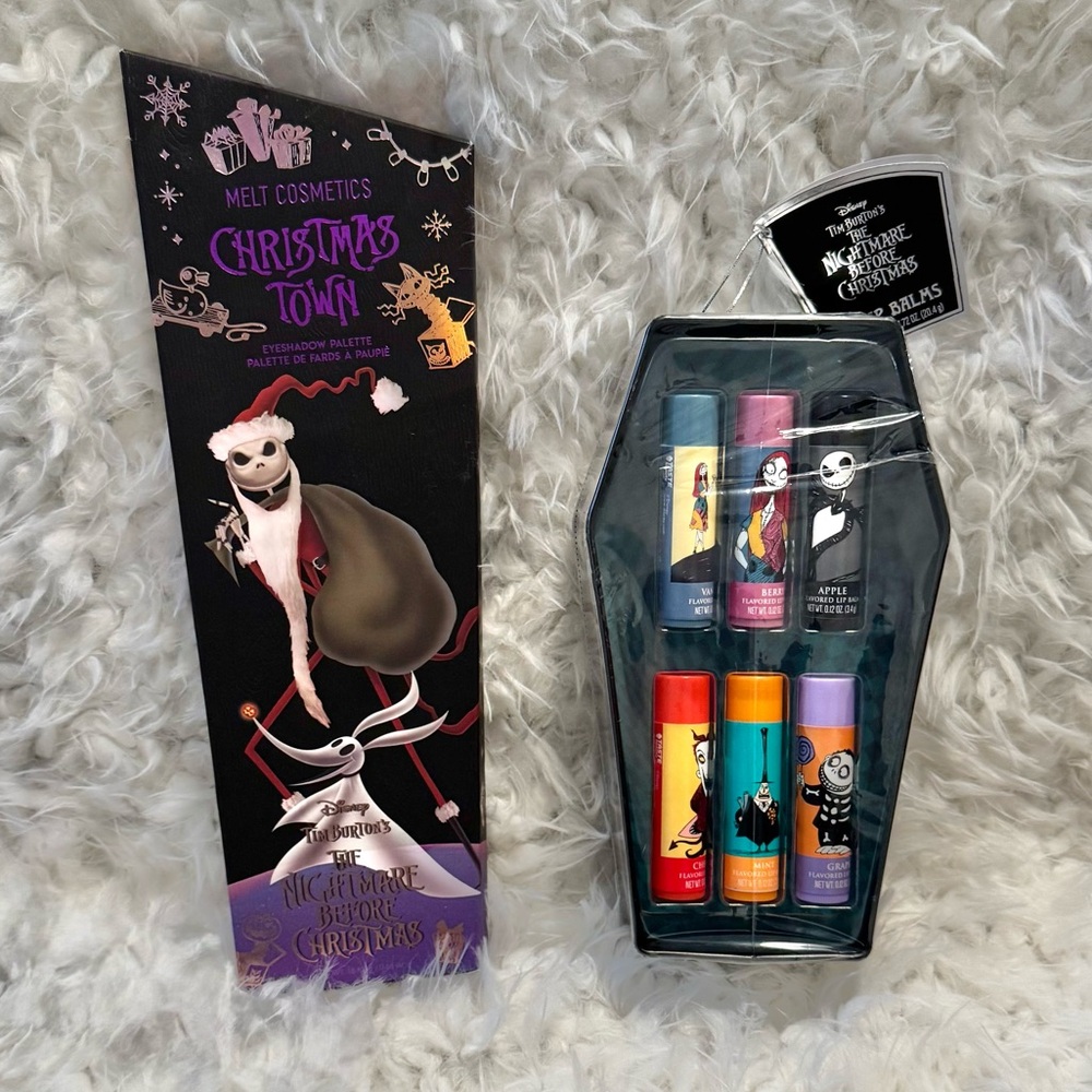 Melt Cosmetics Christmas Town Palette & Nightmare Before Christmas Lip Balms